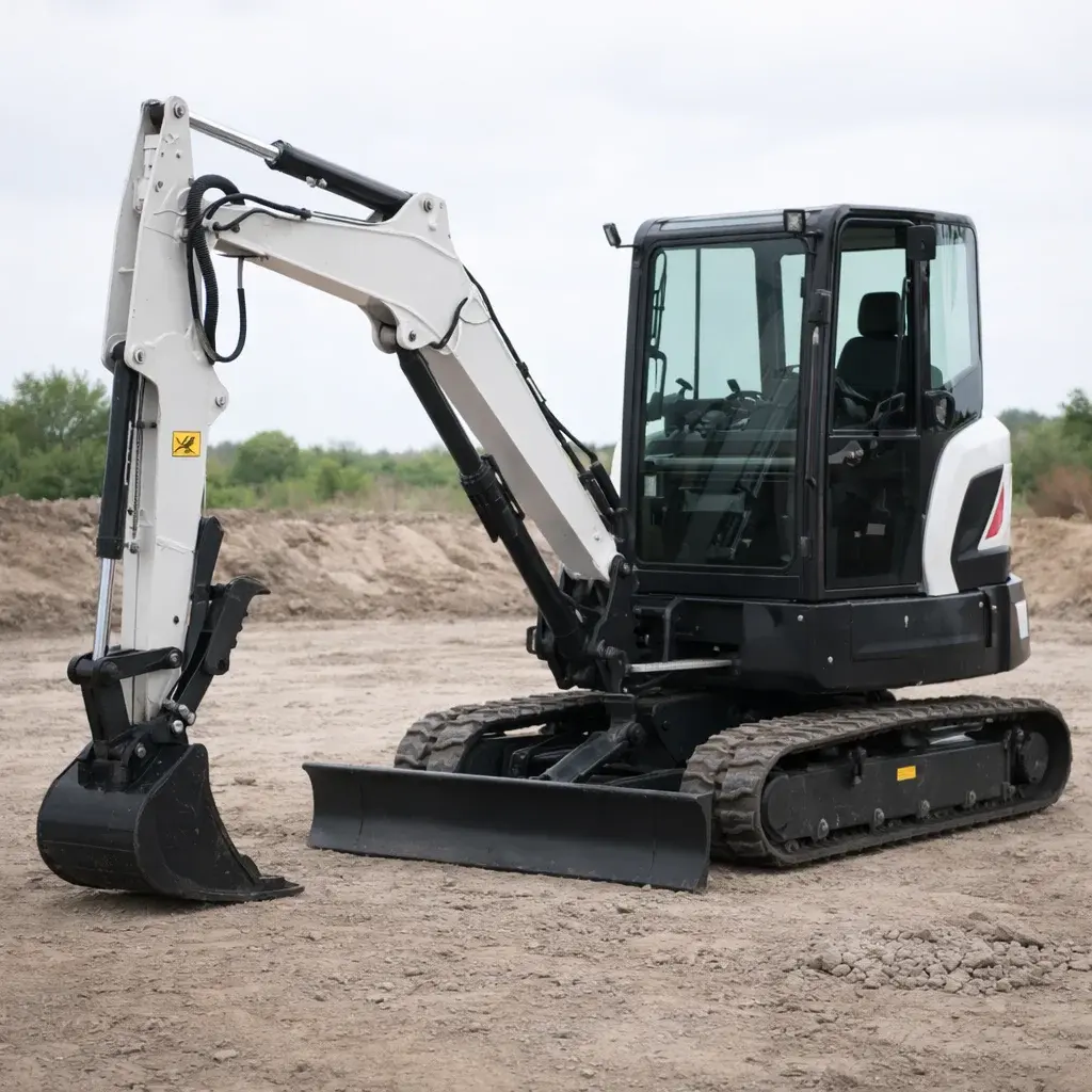 Medium excavator working on a construction site