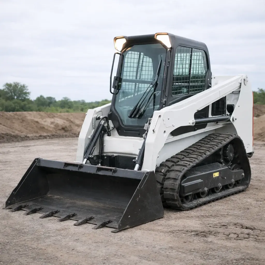 Compact track loader with rubber tracks