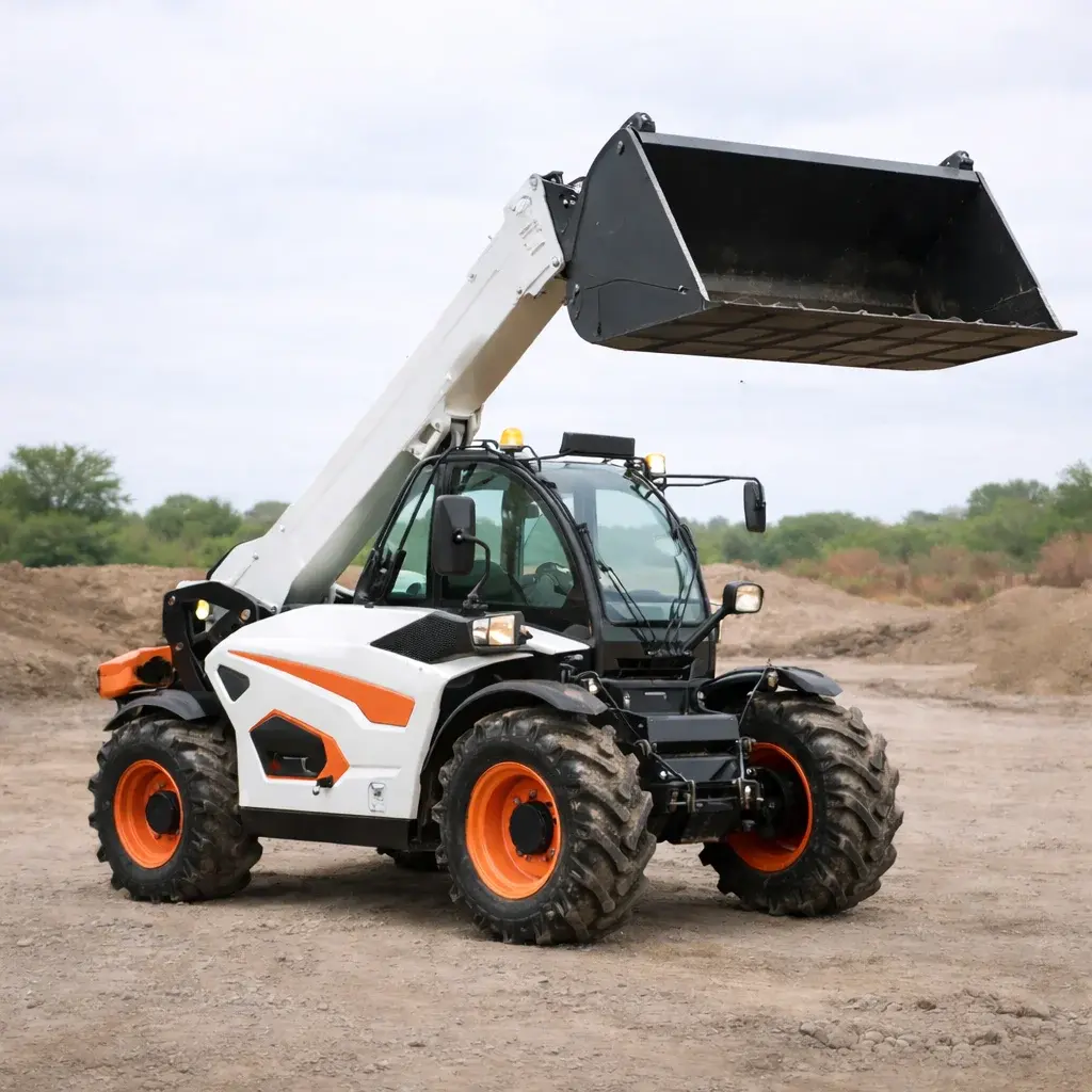 Telescopic handler lifting materials